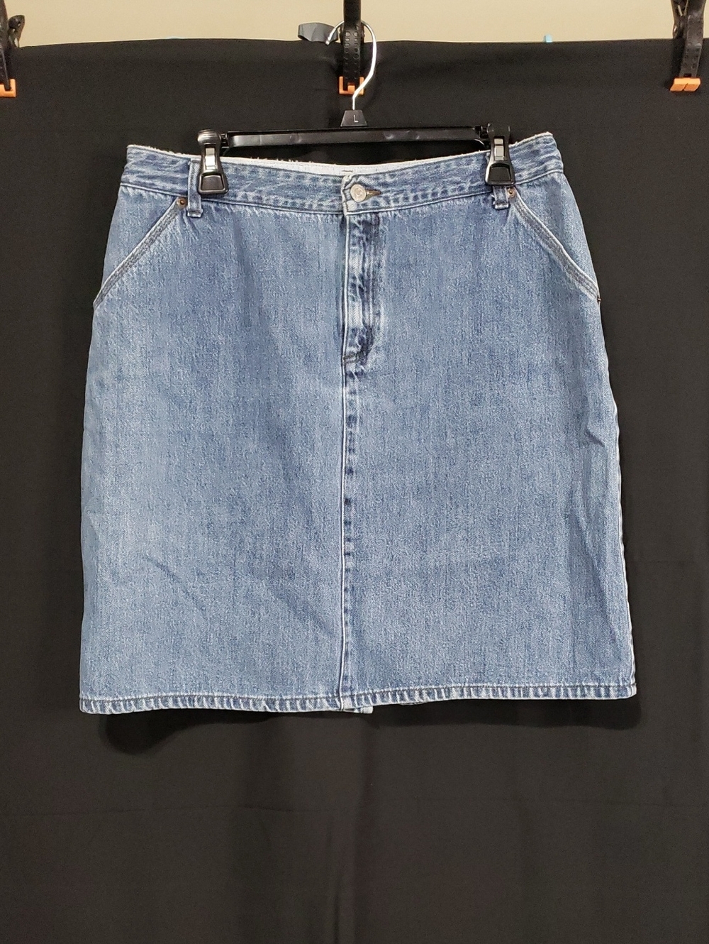 Vintage Y2K Levi's Midi Denim Pencil Skirt With Back Slit.   Size: 16